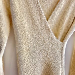 Wrap V-neck Light Yellow Sweater